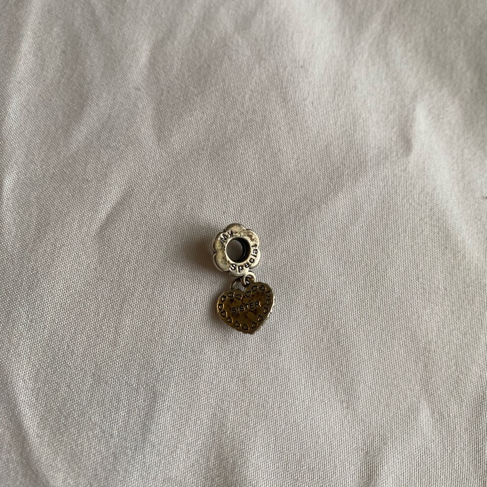 Silver Heart Sister Charm by Pandora